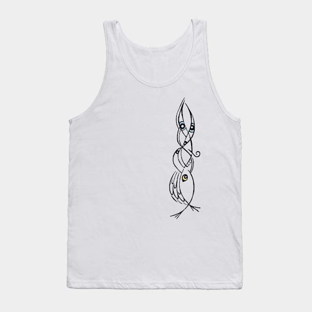 doodleflowFishBird Tank Top by ed100